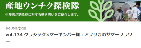 株式会社大田花き様 Webサイトにクラシックと産地についてご紹介いただきました！